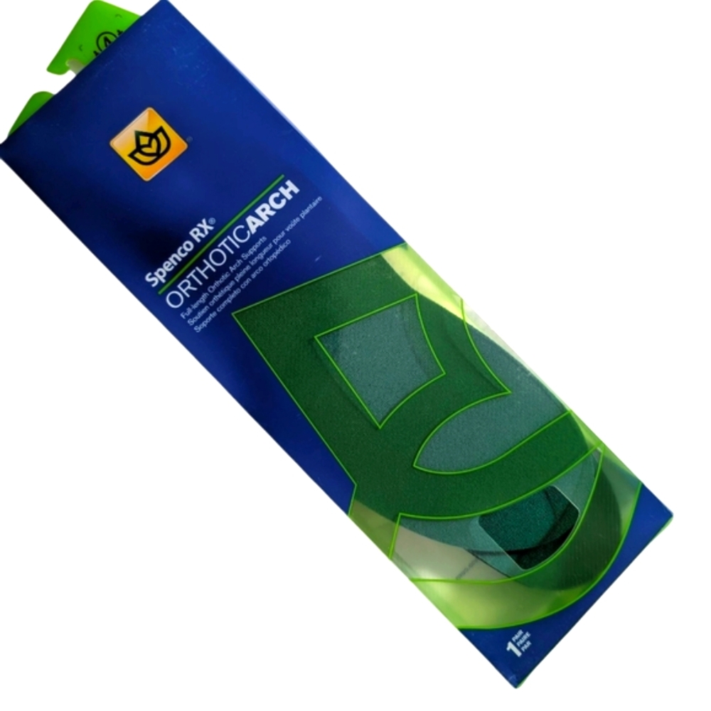 SPENCO Orthodic Insoles 11-12 Shoe Arch Green Full Length New